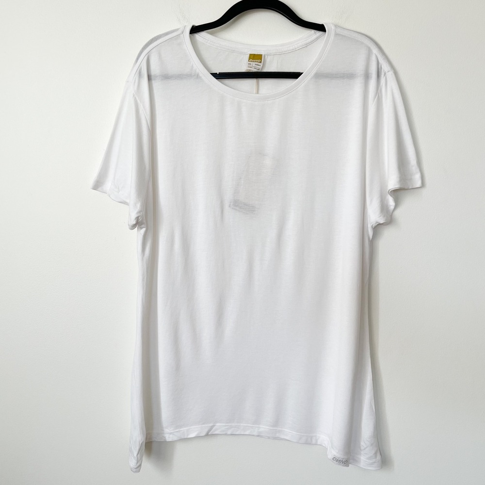 NEW Onno Short Sleeve Organic Bamboo Cotton T-Shirt Womens 2XL White